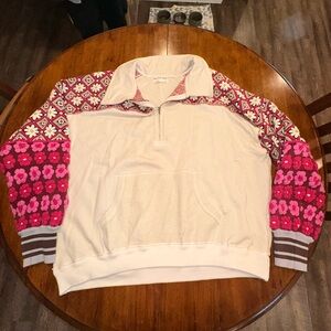 We The Free embroidered Floral Sleeve Women's Sweater